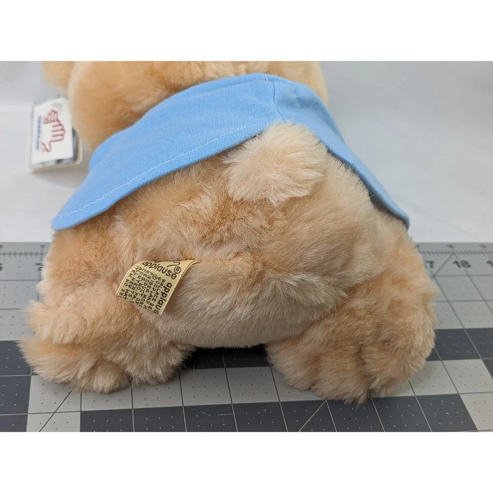 Applause Prayer Bear Plush‎ 11 Inch Blue Shirt 1984 Stuffed Animal Toy